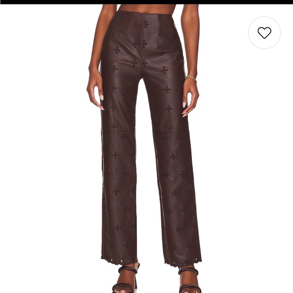 Tularosa from revolve brown leather eyelet pants - Picture 3 of 8